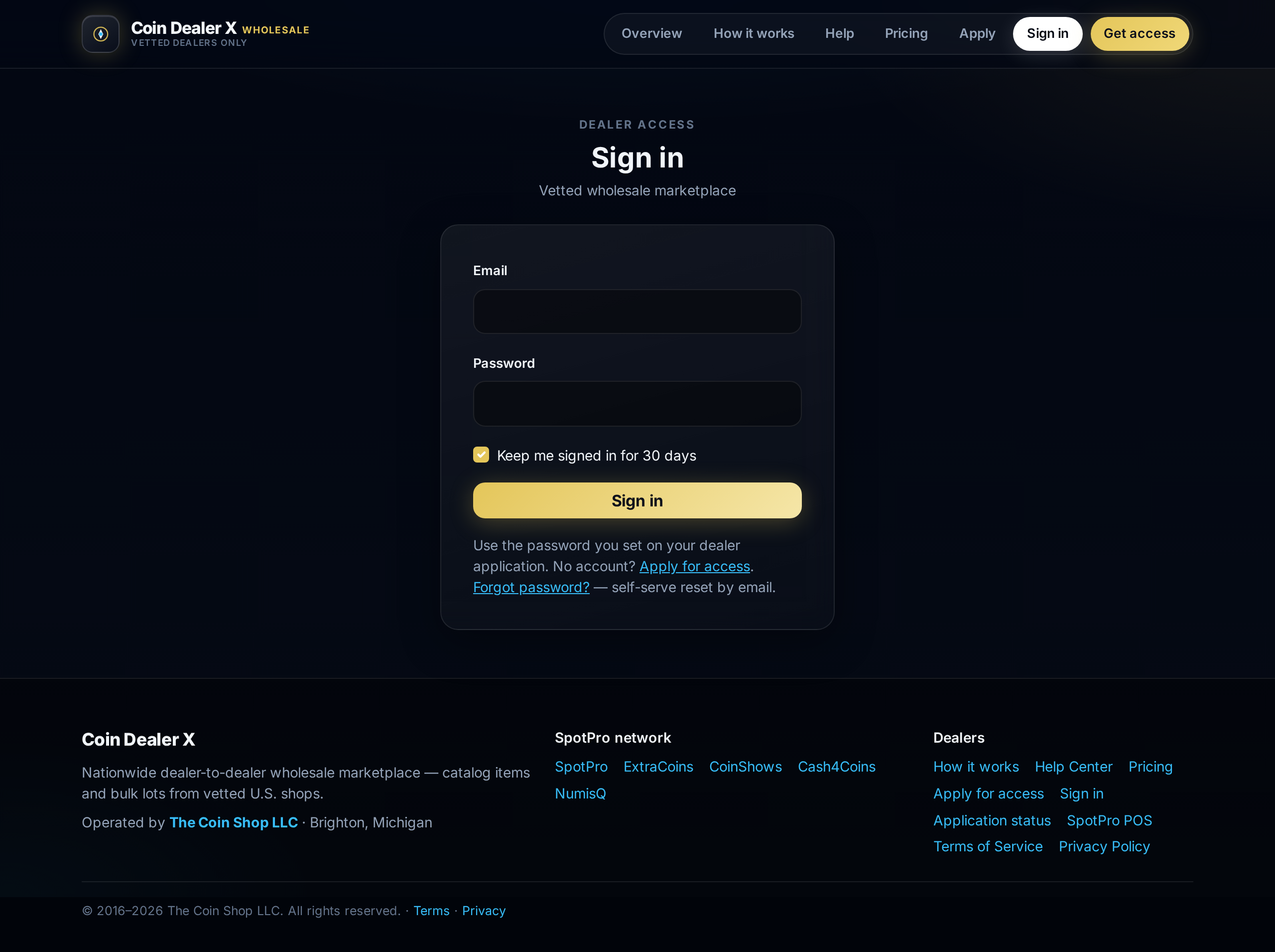 Sign in — bookmark this page on your counter machine.