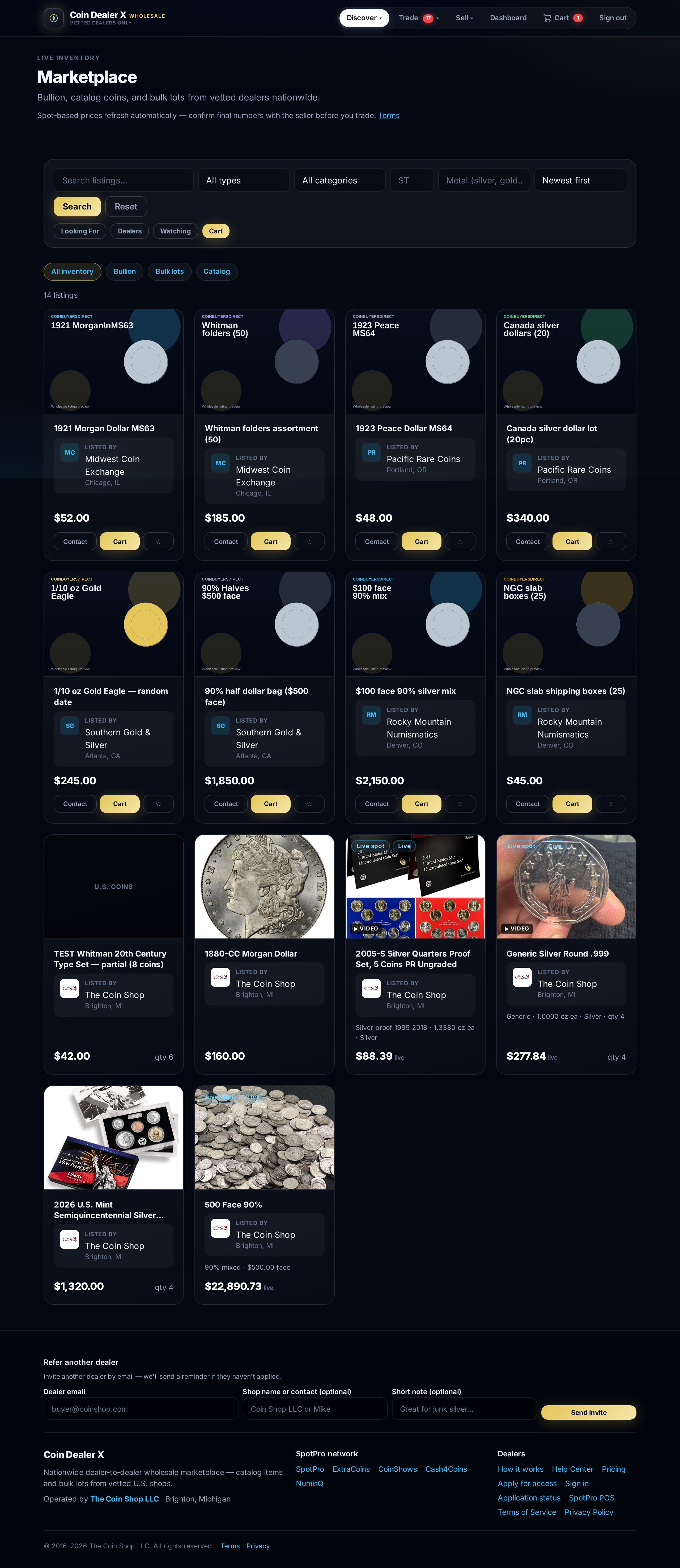 Browse — real dealer listings with photos and wholesale pricing.